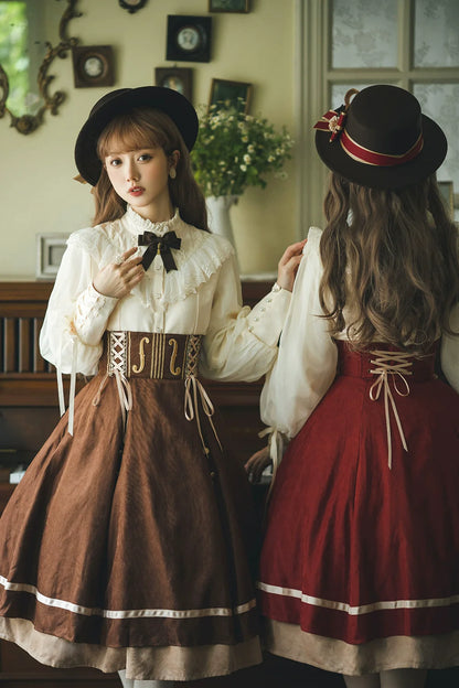 Miss Point - Golden Movement - Elegant Lolita Fishbone Skirt Customized