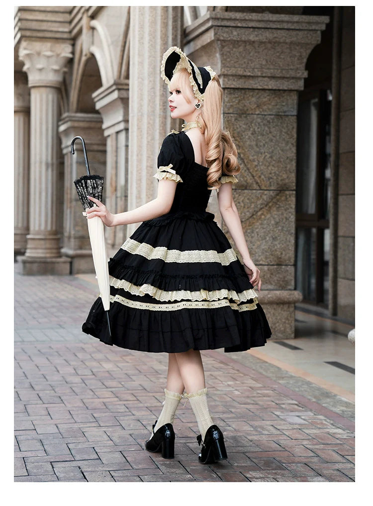 With PUJI - Chapter Seven - Spring Cotton Lolita OP Dress Doll-Like Dress