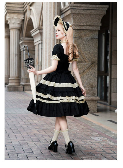 With PUJI - Chapter Seven - Spring Cotton Lolita OP Dress Doll-Like Dress