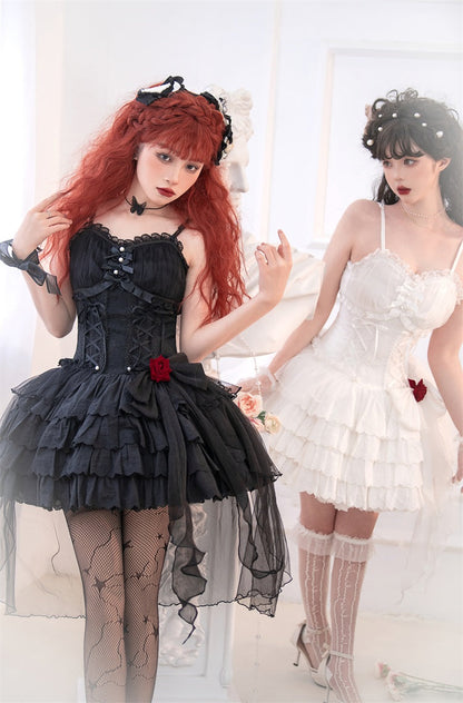 Letters from Unknown Star - Little Rose - Summer Casual Lolita Fashion Dress Sexy JSK
