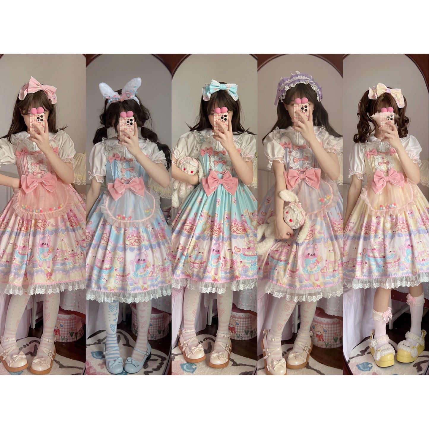 Sugar Girl - Kawaii Lolita Sweet JSK Dress, Cat Printed
