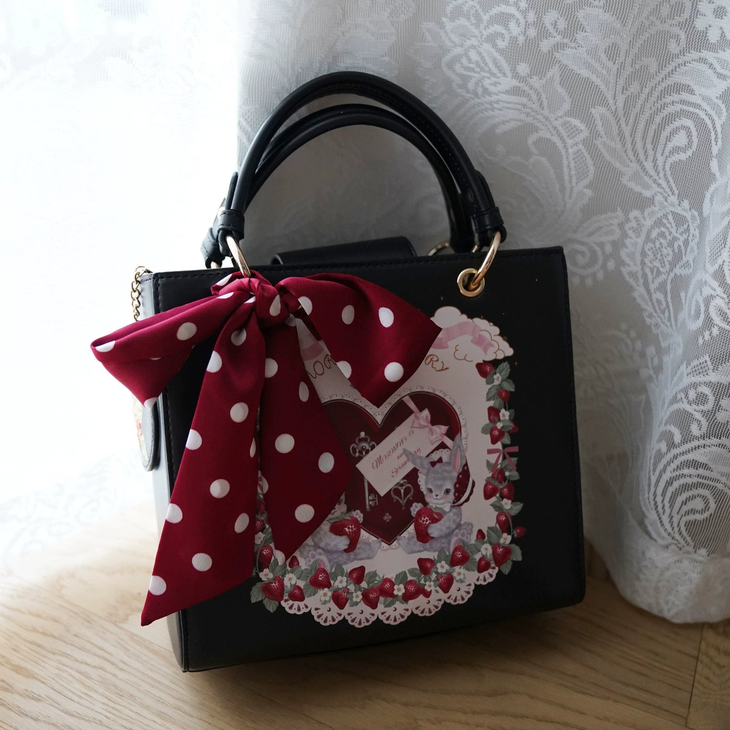 Morning Glory - Retro Lolita Handbag PU Square Wedding Bag