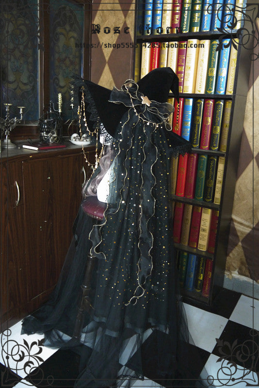Rose Thorn - Twinkle Veil Lolita Halloween Witch Hat