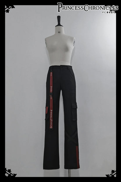 Princess Chronicles - Nameless Blade - Waste Soil Ouji Lolita Slim Black Pants