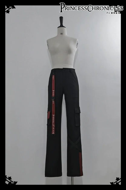 Princess Chronicles - Nameless Blade - Waste Soil Ouji Lolita Slim Black Pants