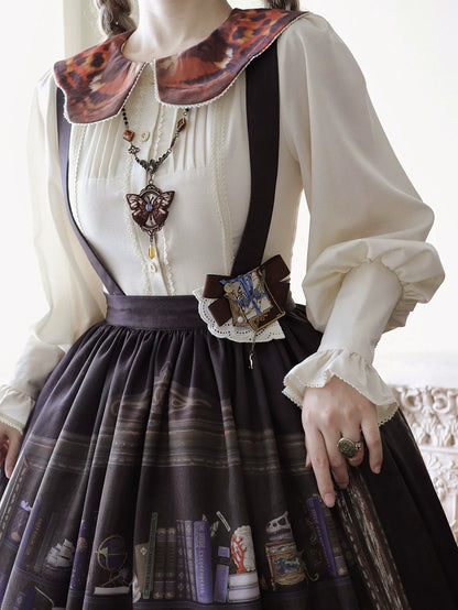 Miss Point - German Bookshelf - Classic Lolita SK, Detachable Suspenders