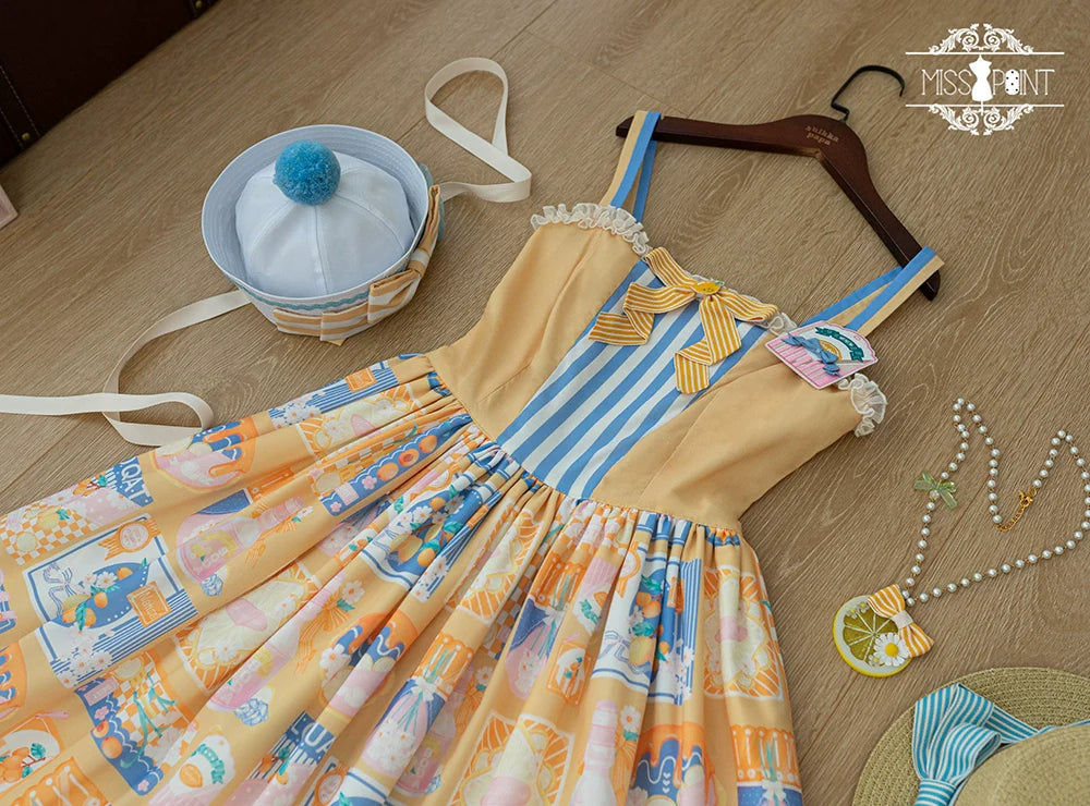 Miss Point - Daisy Lemon - Daily Lolita Lemon Print JSK Customized