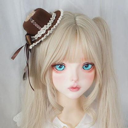 MaoJiang Handmade - Kawaii Lolita Headdress Chocolate Brown Top Hat