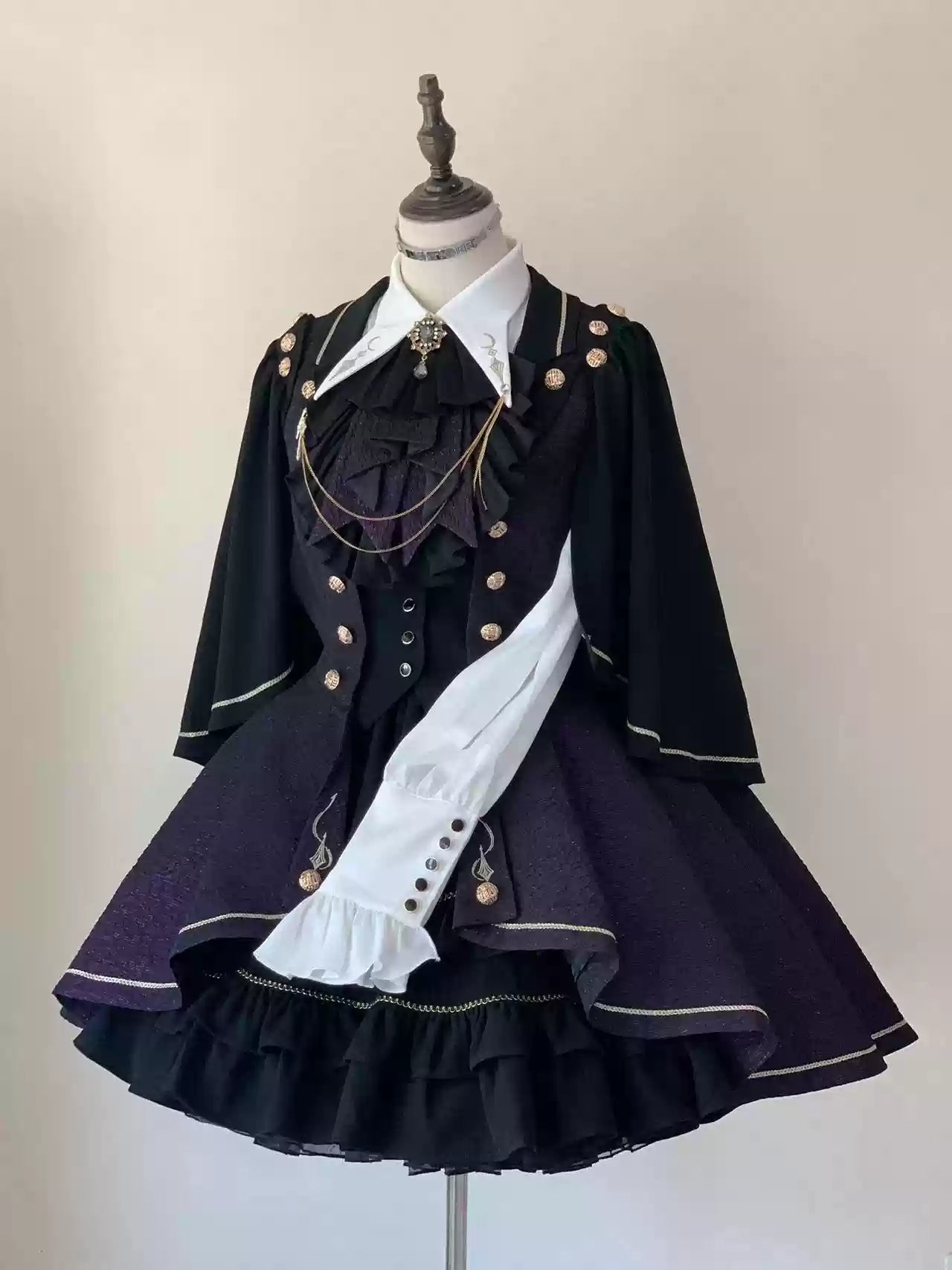 SilentMars - Law of the Fallen Moon - Retro Lolita Vest Coat Suit Knight Style Skirt
