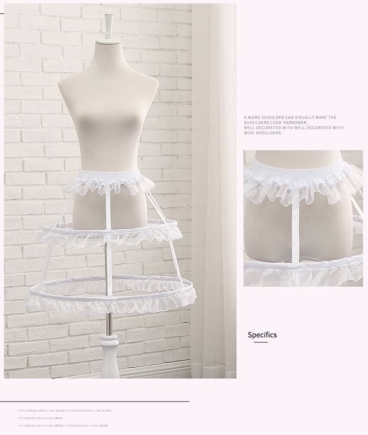 Manyiluo - Adjustable Lolita Petticoat Fish-bone Hollow-out Pannier