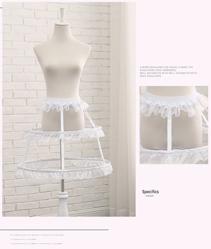 Manyiluo - Adjustable Lolita Petticoat Fish-bone Hollow-out Pannier