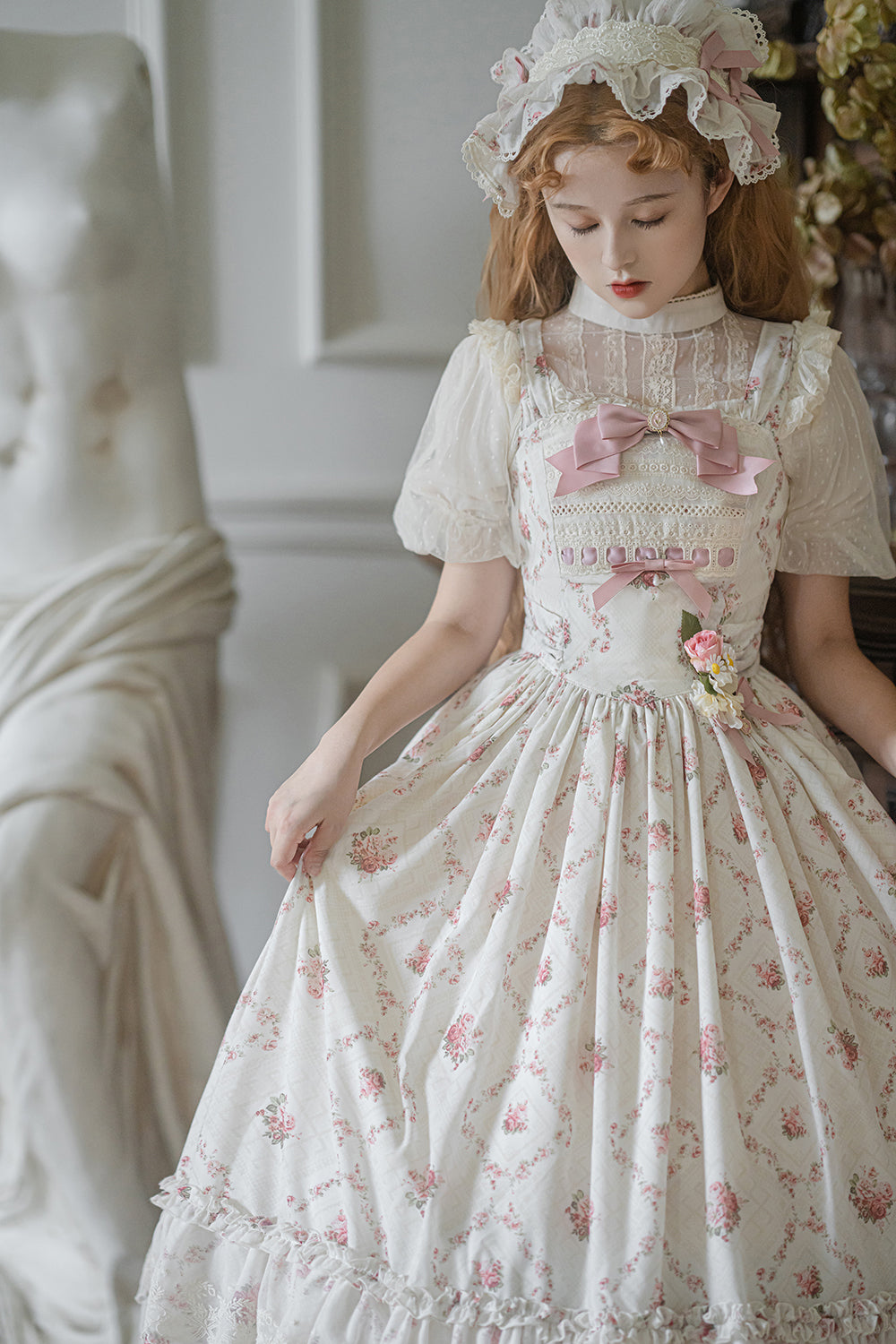 Miss Point - Customized Wood Rose 2.0 Elegant Vintage Jumper Dress