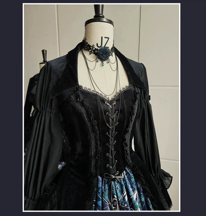 SUSIN - Night Traveler - Classic and Elegant Gothic Dress with Colorful Window Prints