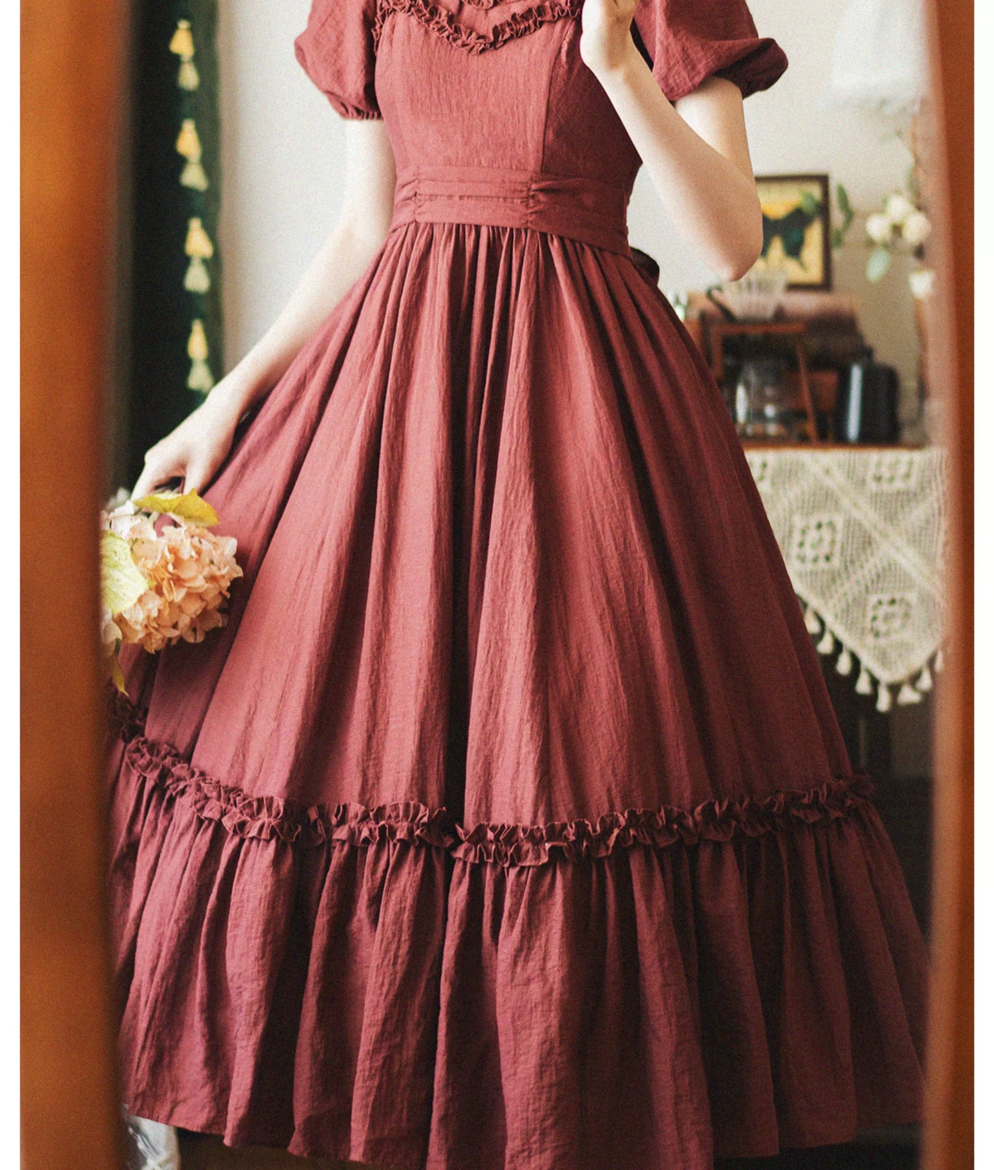 Forest Wardrobe - Forest Pastoral - Elegant Lolita Square Neck Long OP