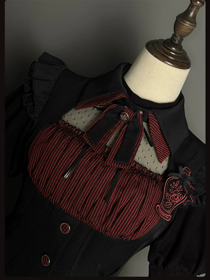 Alice Girl - Lolita Potion - Gothic Lolita Shirt Black Long Sleeves Lolita Blouse