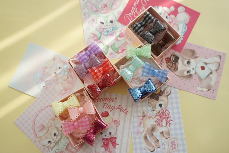Cat Tea Party - Sweet Lolita Bow Ring and Necklace