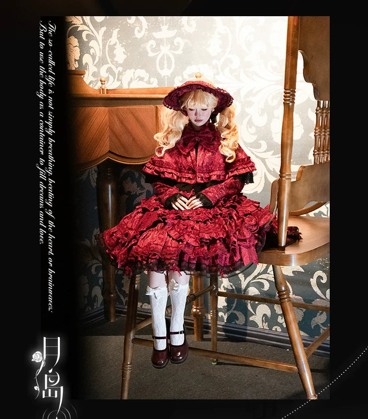 Lost Aqua - Vintage Lolita Dress Set, Cotton Shirt