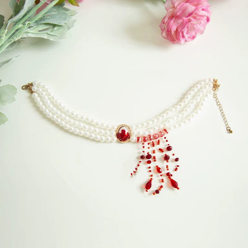 With PUJI - Dawn's Last Light - Castle Printed White Gothic Lolita OP, Two Length Styles