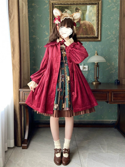 Dark Star Island - Winter Lolita Cape Velvet Antique Lolita Coat