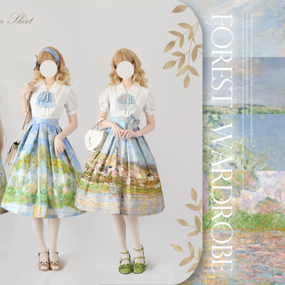 Forest Wardrobe - Daily Lolita SK, Retro Classic Monet Oil Painting