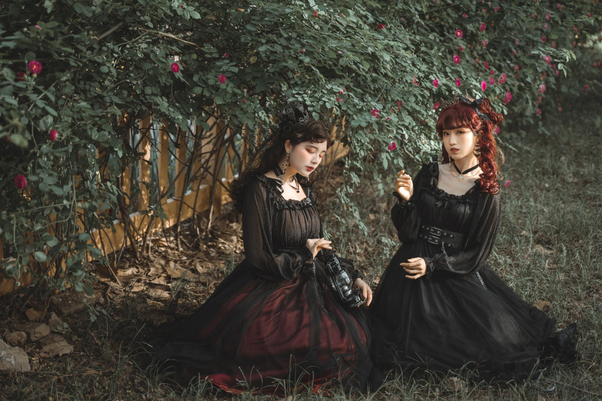 Cornfield Lolita - The Girl Assassin - Halloween Gothic Lolita Irregularly Hemline Dress