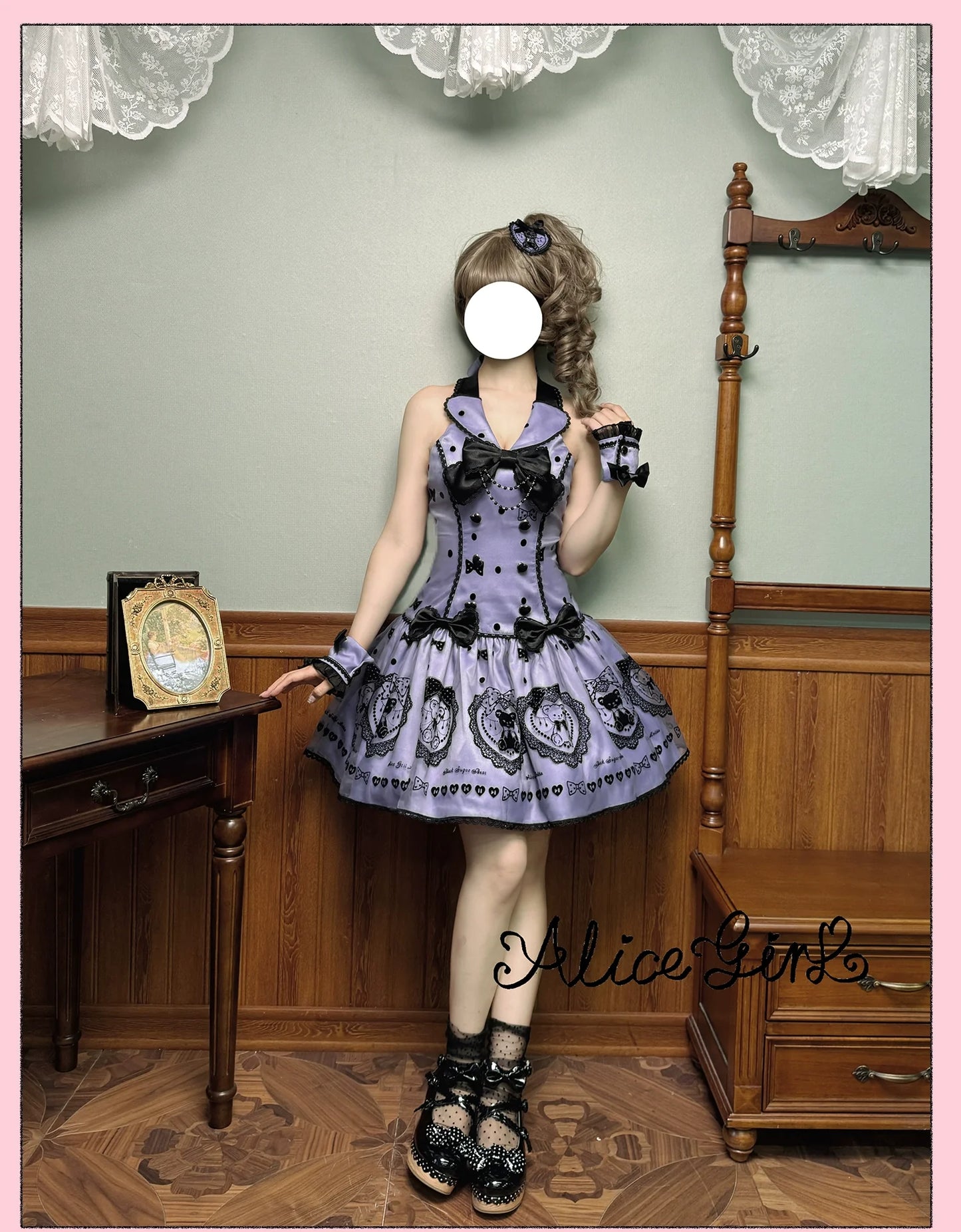 Alice Girl - Brown Sugar Bear - Printed Sweet Lolita Dress, Multiple Styles