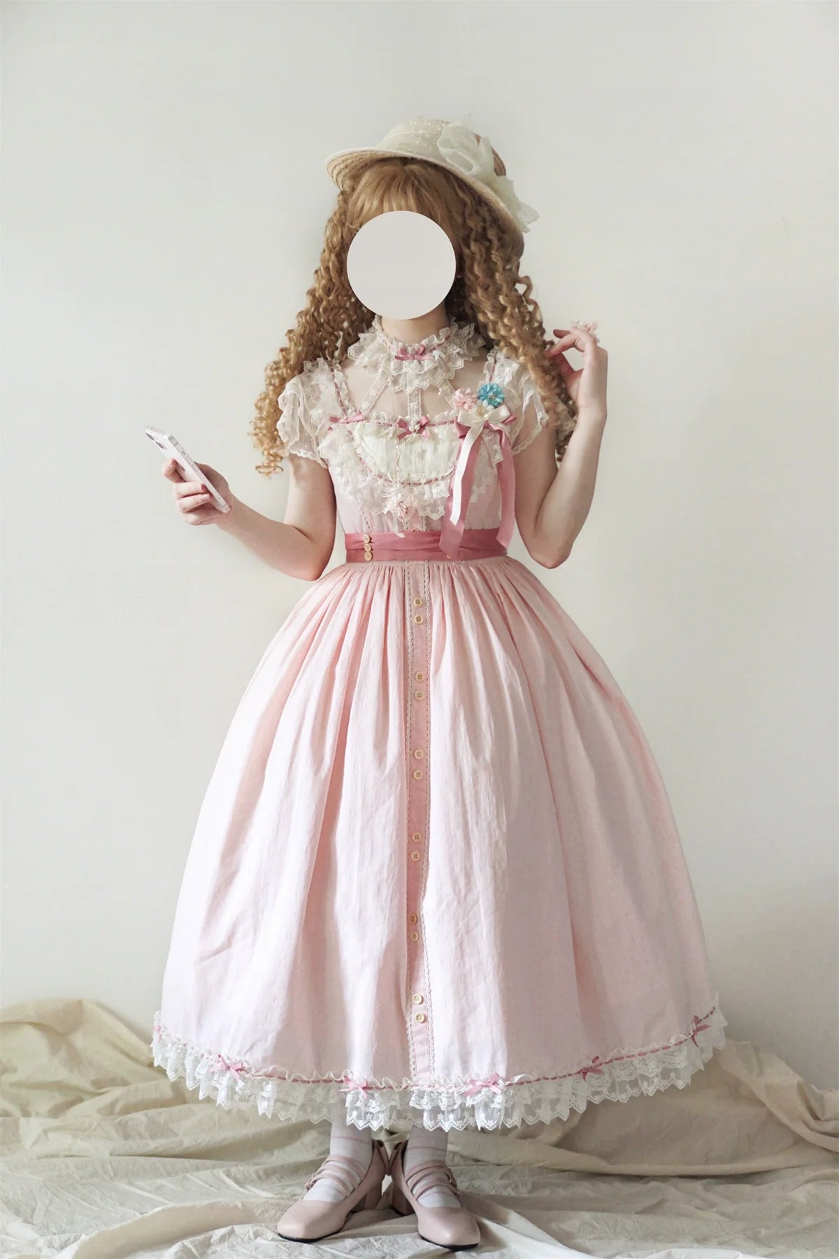 Uncle's Workshop - Fluttering Cherry Spring Strings - Cotton Sweet Lolita JSK Dress