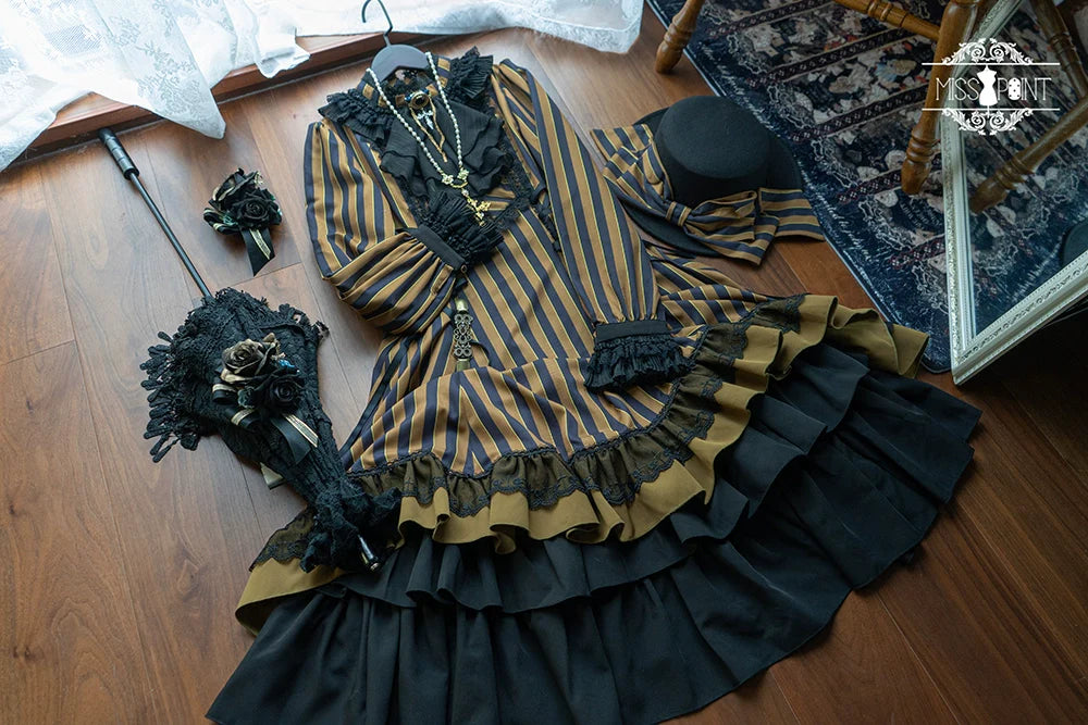 Miss Point - Perintz Manor - Gothic Lolita OP Long Sleeve Retro Lolita Dress