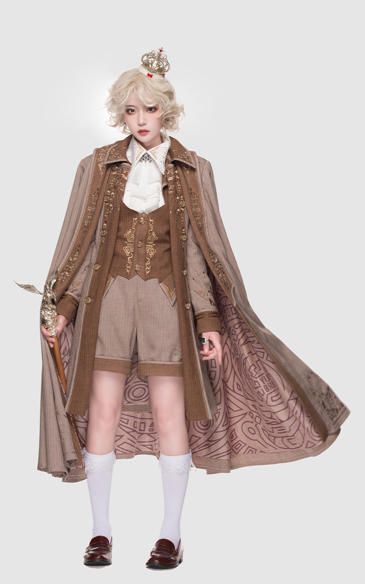Youpairui - Sheffield - British Military Ouji Lolita Long Coat Full Set