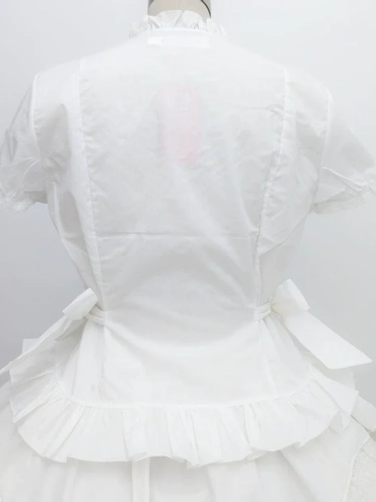Sweet Angel - Elegant Lolita Short Sleeve Shirt, Waist Defining
