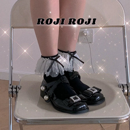 Roji Roji - Sweet Lolia Socks Mid-tube Cotton Lolita Lace Bow Socks