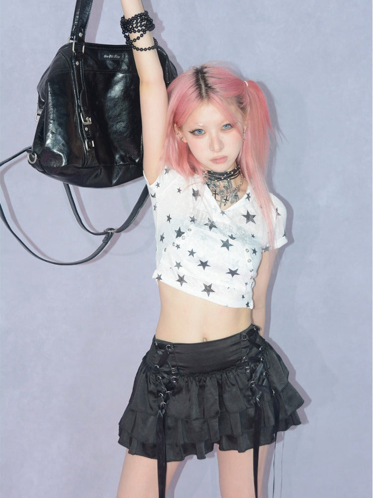 Rabbit ears hooded short-sleeved tops【s0000002814】