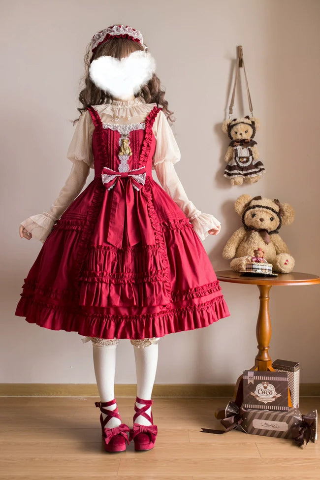 Cheese Cocoa - Doll Story - Cotton Lolita JSK Dress Open Front Kawaii Shirt