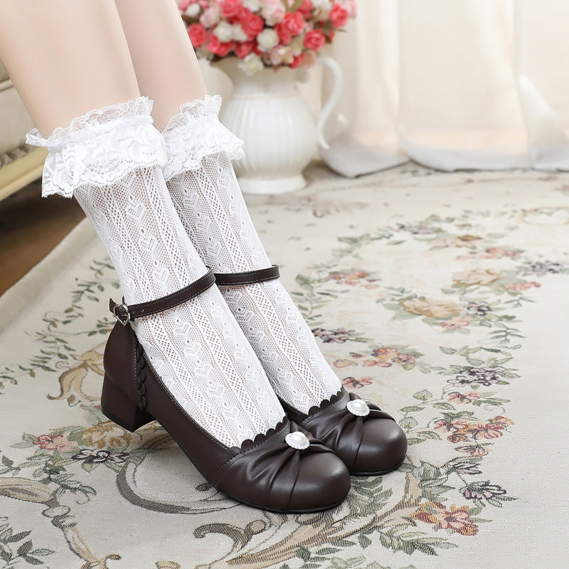 Sosic - Shell Dew - Sweet Lolita Bow Round Toe Shoes