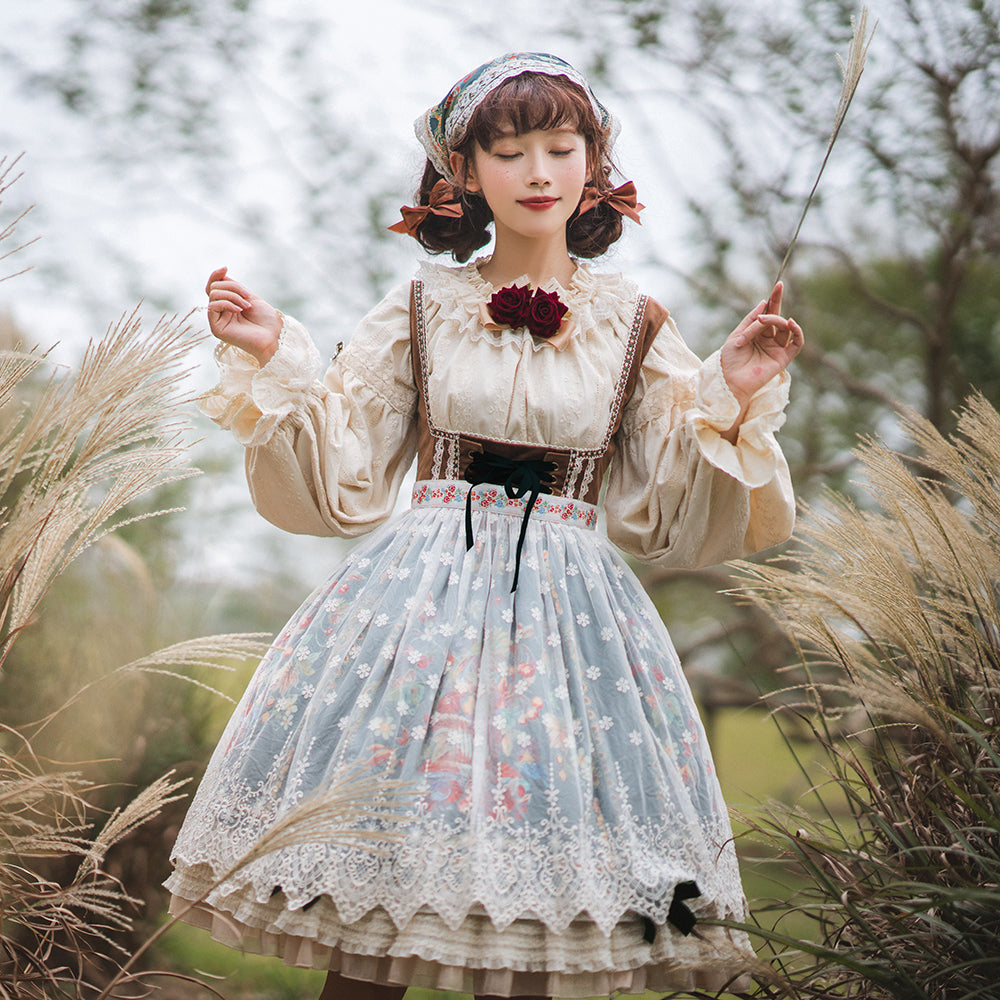 Miss Point - Praise of Abundance - Bavarian Velvet Lolita Jumper Dress
