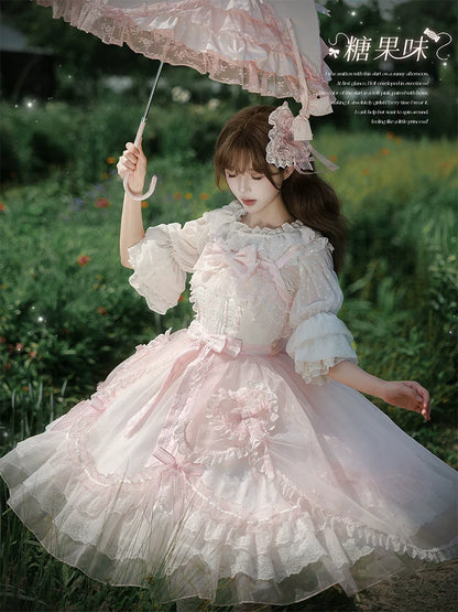 Mewroco - Candy Flavor - Gorgeous Sweet Lolita Dress, Lace & Petal Hem