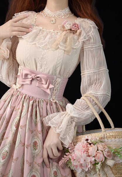 Miss Point - Retro Lolita Lace Long Sleeve Blouse