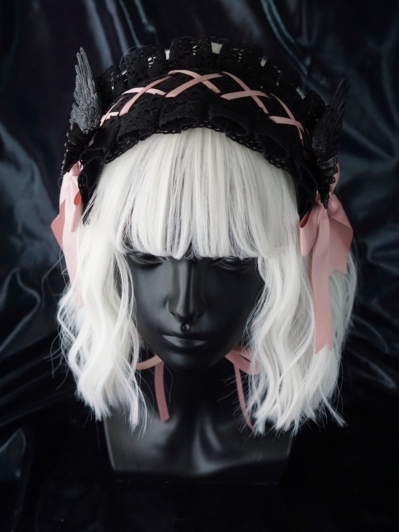 Strange Sugar - Black Wings Halloween Goth Lolita Hairband
