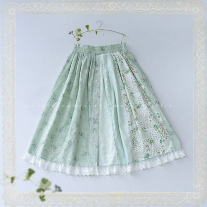SweetDreamer - Nemo's Garden - Country Lolita Patchwork Skirt