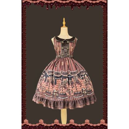 Infanta - Chocolate Carousel - Peter Pan Collar Old School Lolita Jumper Dress