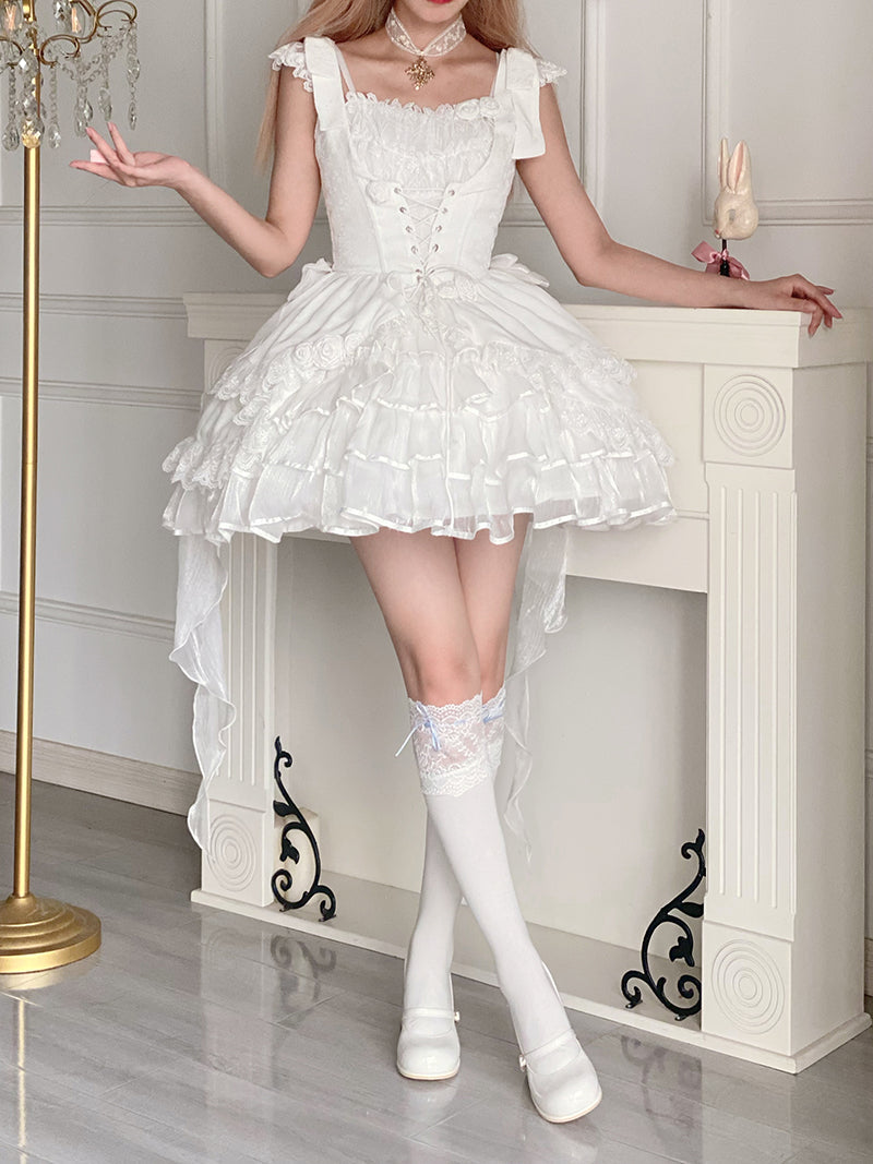 Your princess - Sweet Lolita White Princess Flounce Hemline OP