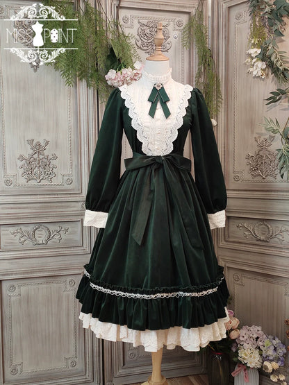 Miss Point - Customized Lolita Dress Vintage Elegant Velvet OP Dress