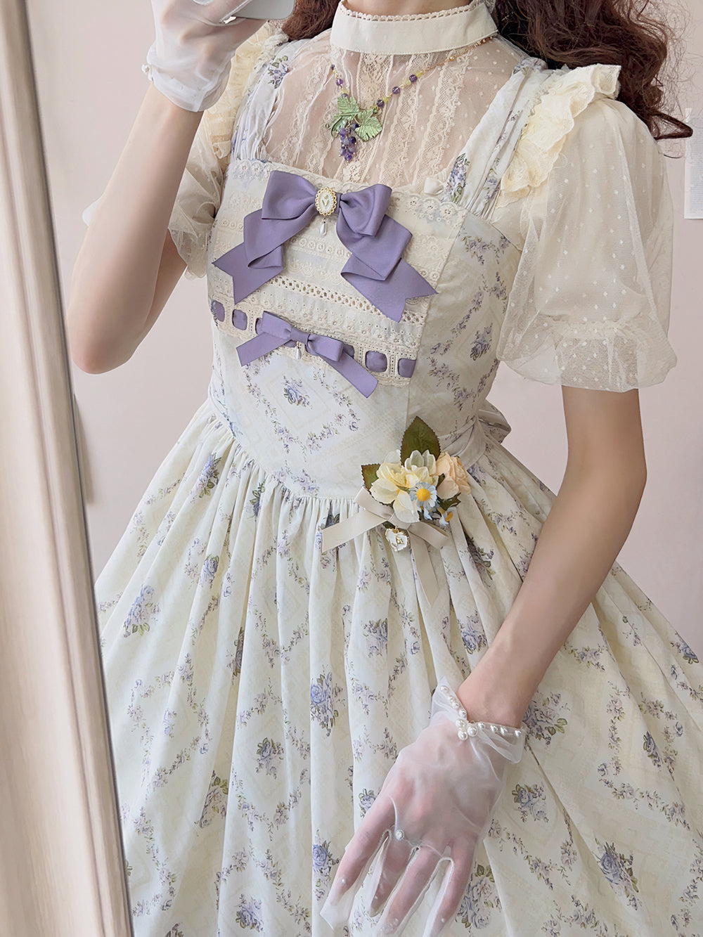 Miss Point - Customized Wood Rose 2.0 Elegant Vintage Jumper Dress