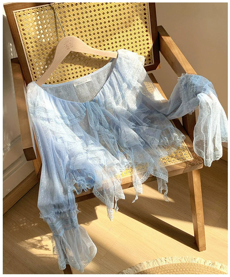 With PUJI - Letters and Poetry - Summer Classic Lolita Tulle Lace Bolero with Multi-Color