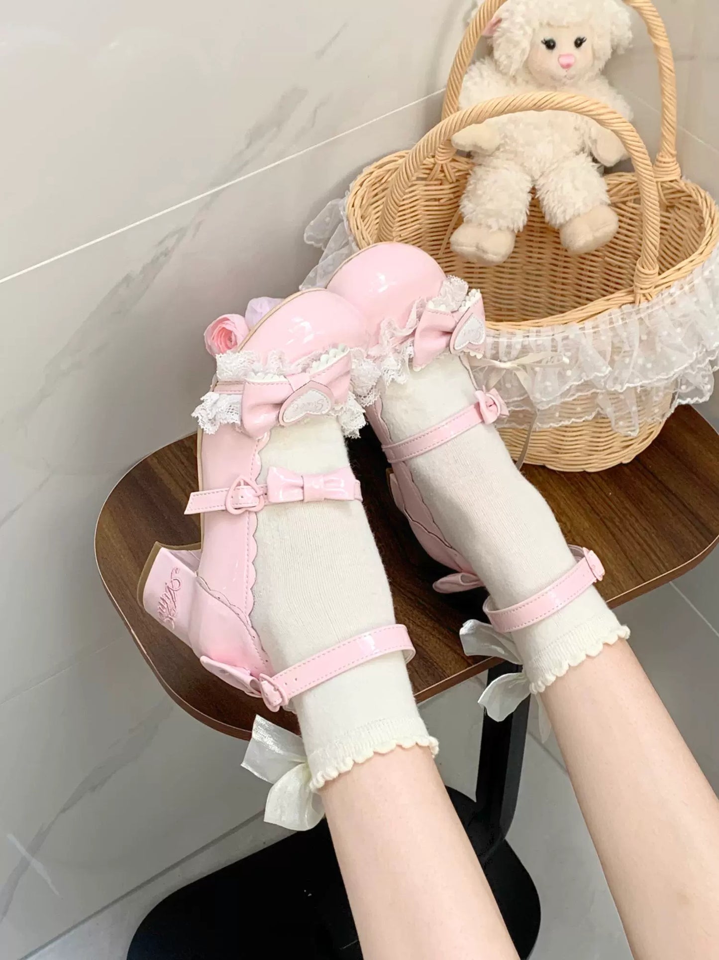 Aimee - Sakura - Sweet Lolita Heels Cute Mid-heel Mary Jane Shoes