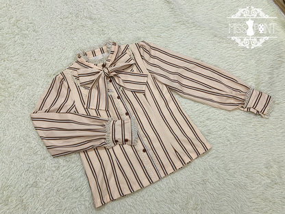 Miss Point - Chocolate Daily Light Sweet Stripe Lolita Blouse