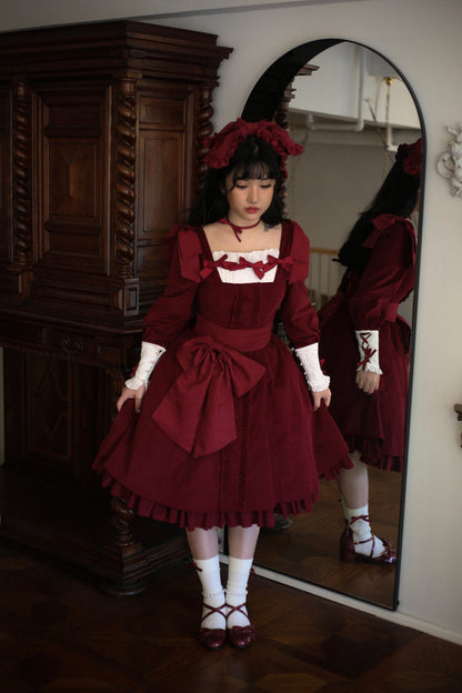 Sweet Wood - Annie's Gift - Elegant Velvet Lolita OP Dress