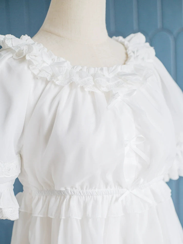 OCELOT - Sweet Lace Lolita Blouse Double-Wear Short Sleeves Shirt