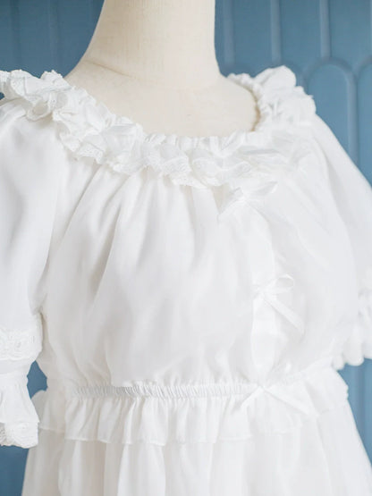 OCELOT - Sweet Lace Lolita Blouse Double-Wear Short Sleeves Shirt