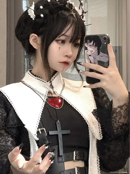 Your Highness - Nun Lolita Gothic OP Dress Full Set